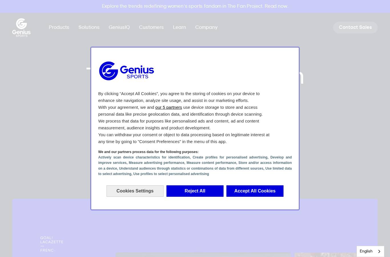 Site de Genius Sports