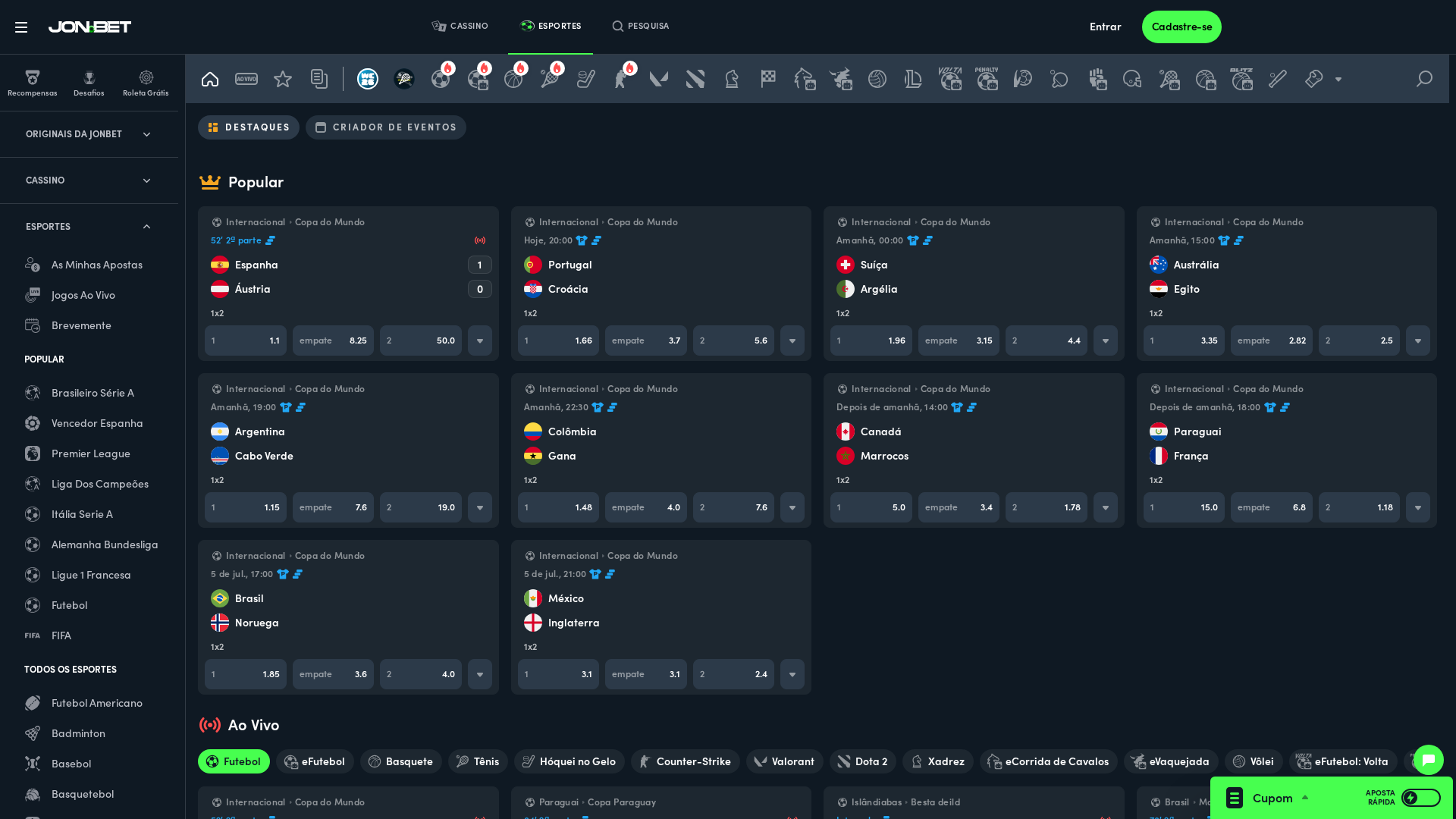Apostas esportivas